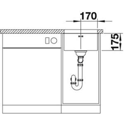 Blanco ANDANO 340 U Paslanmaz Çelik Evye, Tek hazneli, Tezgah altı, 34x40 cm - 3