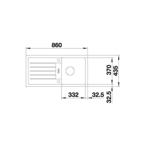 Blanco FAVUM 45 S Granit Evye, Alu Metallic, Tek Hazneli, Damlalıklı, 86x43,5 cm - 2