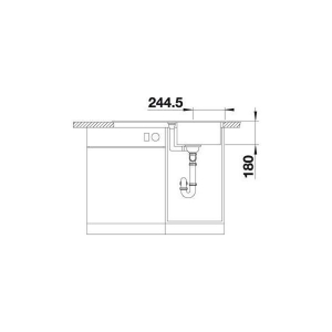 Blanco FAVUM 45 S Granit Evye, Alu Metallic, Tek Hazneli, Damlalıklı, 86x43,5 cm - 4