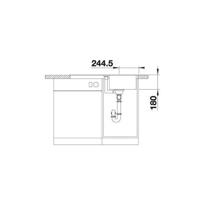 Blanco FAVUM 45 S Granit Evye, Alu Metallic, Tek Hazneli, Damlalıklı, 86x43,5 cm - 4