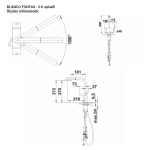 Blanco FONTAS-S II, Su Arıtmaya Uygun Mutfak Armatürü, Alu Metallic Granit yüzey, Spiralli başlık - 3