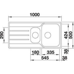 Blanco LEMIS 6 S IF Paslanmaz Çelik Evye, 1,5 hazneli, Damlalıklı, Tezgaha sıfır, 100x50 cm - 2