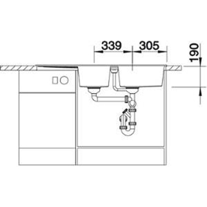 Blanco METRA 8 S Granit Evye, Alu Metallic, 1,5 Hazne, Damlalıklı, 116x50 cm - 4