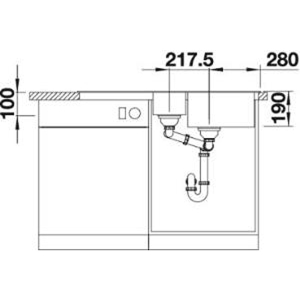 Blanco SONA 6 S Granit Evye, Antrasit, 1,5 Hazneli, Damlalıklı, 100x50 cm, Aksesuar Hediyeli - 3