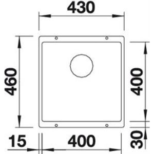 Blanco SUBLINE 400 U Granit Evye, Alu Metallic, Tek hazneli, Tezgah altı, 40x40 cm - 5