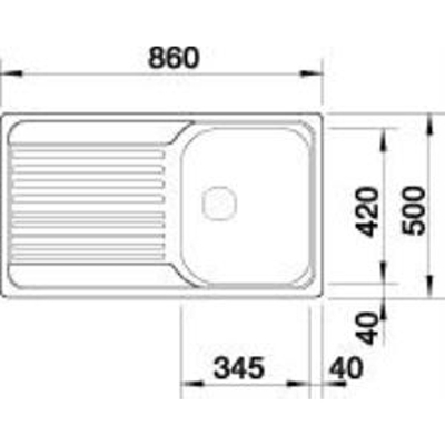 Blanco TIPO 45 S Paslanmaz Çelik Evye, Tek hazneli, Damlalıklı, Tezgah Üstü, 86x50 cm - 3