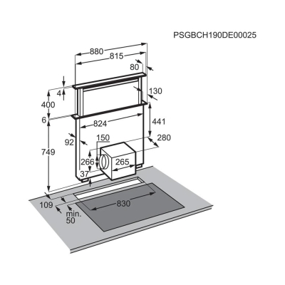 Electrolux LFD619Y, Ankastre TEZGAHA ENTEGRE DAVLUMBAZ, 90 cm - 2