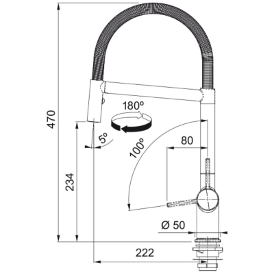 Franke Active Plus Semi Pro Armatür, Mat Siyah - 2