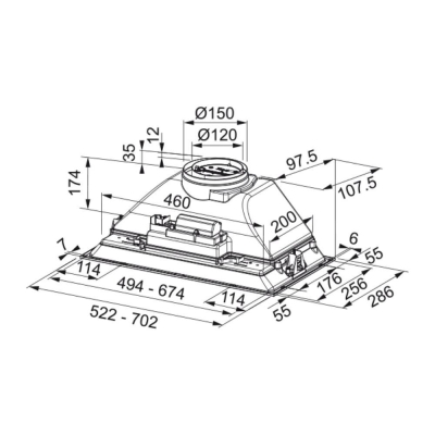 Franke Ankastre BOX FBI 705 BK Aspiratör, Mat Siyah - 2