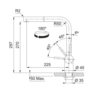 Franke Atlas Neo Doccia Armatür, Altın - 2