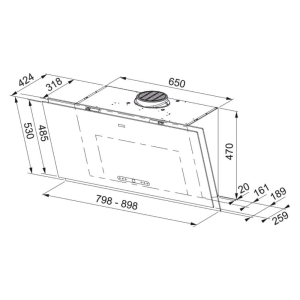 Franke Davlumbaz FMA 907 BK, Siyah - 2