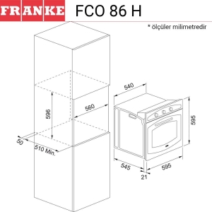 Franke FCO 86 H Ankastre Fırın, Avena, Country, 65 LT, 8 program - 3