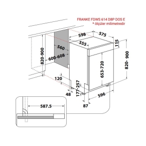 Franke FDWS 614 D8P DOS E Yarı Ankastre Bulaşık Makinesi - 3