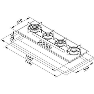 Franke FHCR 1204 3G TC HE BK C Ankastre Ocak, Siyah - 2