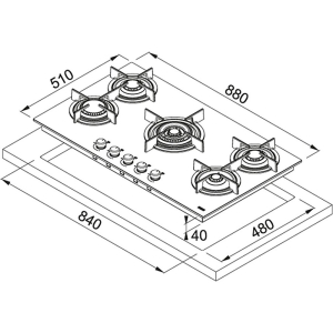 Franke FHCR 905 4G TC HE BK C Ankastre Ocak - 2