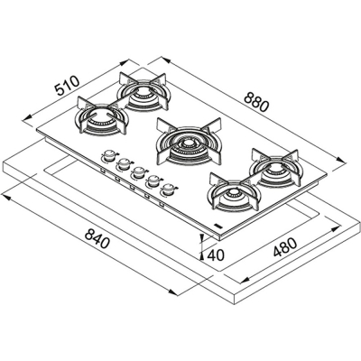 Franke FHCR 905 4G TC HE BK C Ankastre Ocak - 2