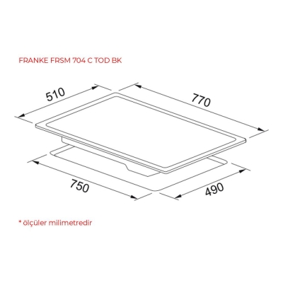 Franke FRSM 704 C TOD BK Ankastre Ocak, Siyah cam, 77cm - 2