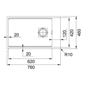 Franke Kubus 2 KNG 110-62 Fragranite Bianco Tezgah altı evye - 2