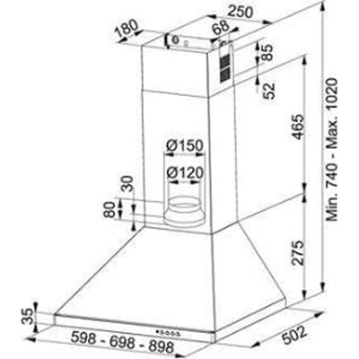 Franke Linfa FDL 9165 XS 900 Paslanmaz Çelik Davlumbaz, 90 cm - 2