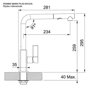 FRANKE Maris Plus Doccia Armatür, Spiralli, Krom - 2