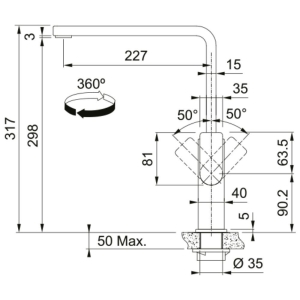 Franke Mythos Armatür, Steel Black - 2