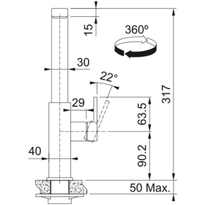 Franke Mythos Armatür, Steel Black - 3