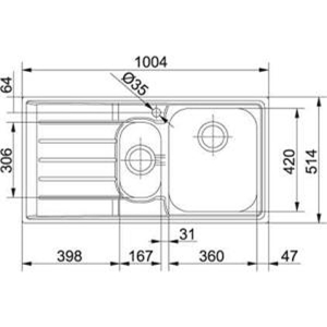 Franke NEX 251 Evye, Neptun Slimtop, Sağ, Tezgaha Sıfır - 2