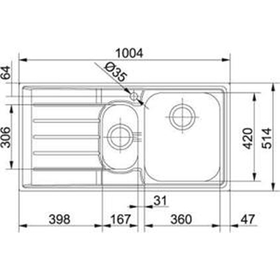 Franke NEX 251 Evye, Neptun Slimtop, Sağ, Tezgaha Sıfır - 2