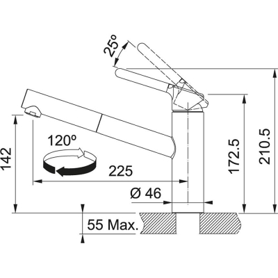 Franke Orbit Doccia Bianco Armatür - 2