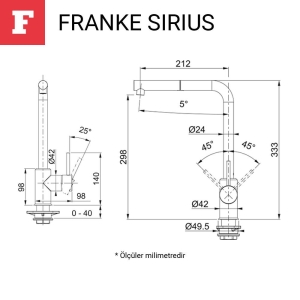 Franke Sirius Spiralli Mutfak Armatürü, Krom yüzey - 2