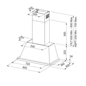 Franke Trendline Plus TRENDLINE OY 70 Oyster Davlumbaz, 70 cm - 2