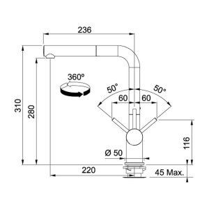 Franke UBG 611-100 Granit Avena Evye, Active Plus Doccia Krom Armatür - 3