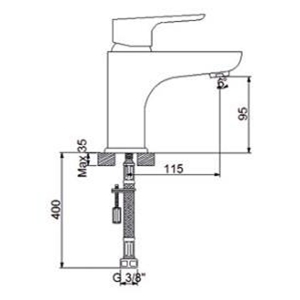 Newarc 921521B Loft Lavabo Bataryası, Siyah - 2