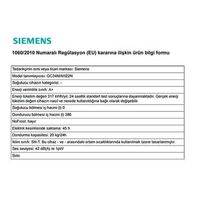 Siemens GC34MAW22N Derin Dondurucu - 4