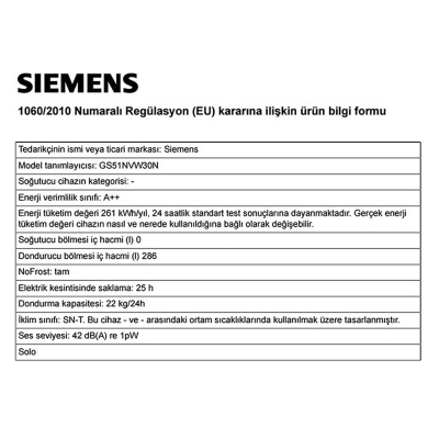 Siemens GS51NVW30N Nofrost Derin Dondurucu - 3