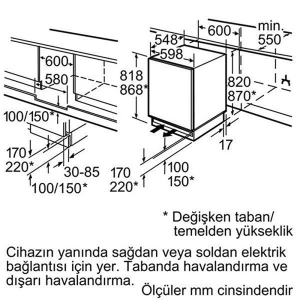 Siemens GU15DA50NE Ankastre Derin Dondurucu, Tezgahaltı - 2