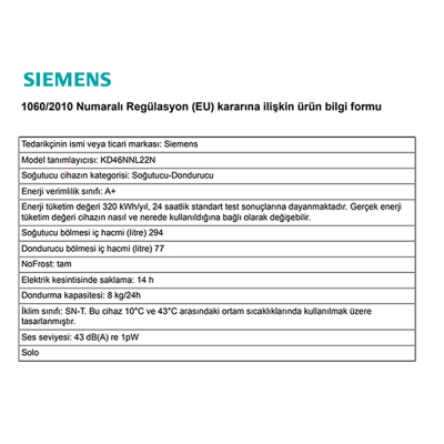 Siemens KD46NNL22N Buzdolabı, Inox - 6