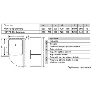 Siemens KG76APIF0N Buzdolabı, Inox, Alttan Dondurculu - 8