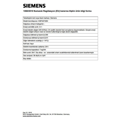 Siemens KI87SAF30N Ankastre Buzdolabı, lowFrost, A++ - 3