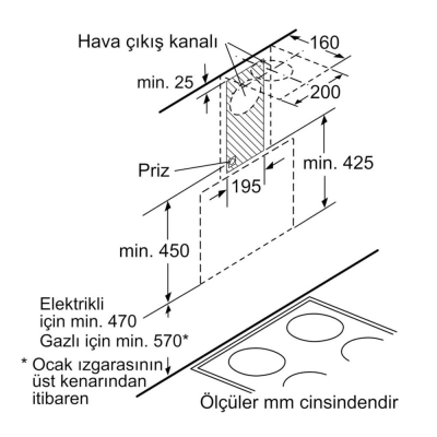 Siemens LC65KA270T Beyaz 60 cm Davlumbaz - 2