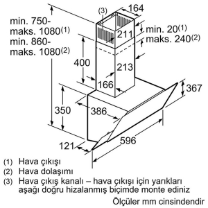 Siemens LC66KAJ60T Davlumbaz, Siyah - 6