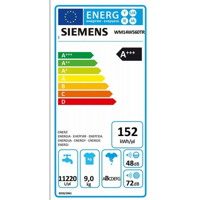 Siemens WM14W560TR Çamaşır Makinesi 9 Kg, 1400devir, Beyaz - 3