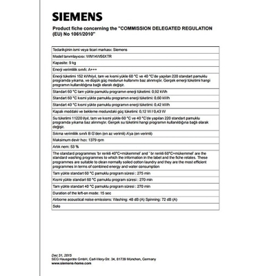 Siemens WM14W56XTR Çamaşır Makinesi - 2