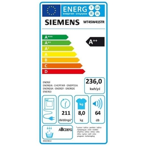 Siemens WT45W41STR Kurutma Makinesi, 8 kg, Silver - 8