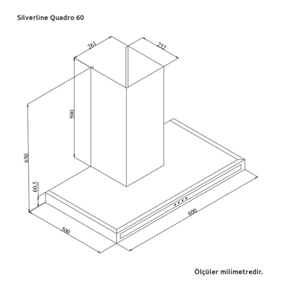 Silverline 3173 Quadro Davlumbaz, 60 cm, Inox - 2