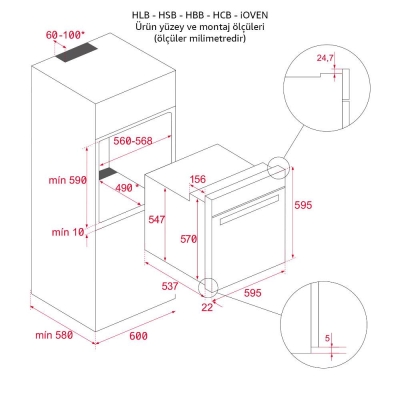 Teka AIRFRY HLB 8416 BK Ankastre Fırın - 2