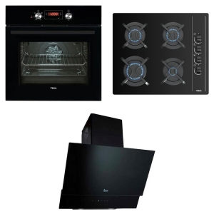 Teka Ankastre Set CHEF 7; HAK 627 BK Ankastre Fırın, GBC 64002 KBC Ankastre Ocak, TVT 60.1 Black Davlumbaz - Teka