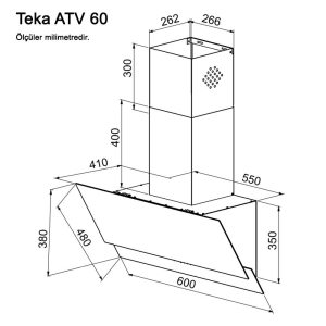 Teka ATV 60 Davlumbaz, 60 cm , Beyaz - 2