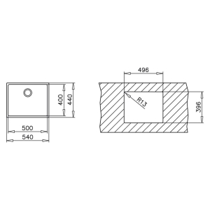 Teka BE LINEA 50.40 RS15 Paslanmaz Çelik Evye, Tezgah altı, 50x40 cm - 3