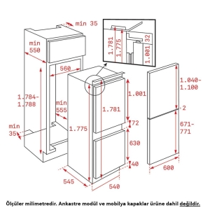 Teka CI3 350 NF EU WH Ankastre Kombi Buzdolabı - 2